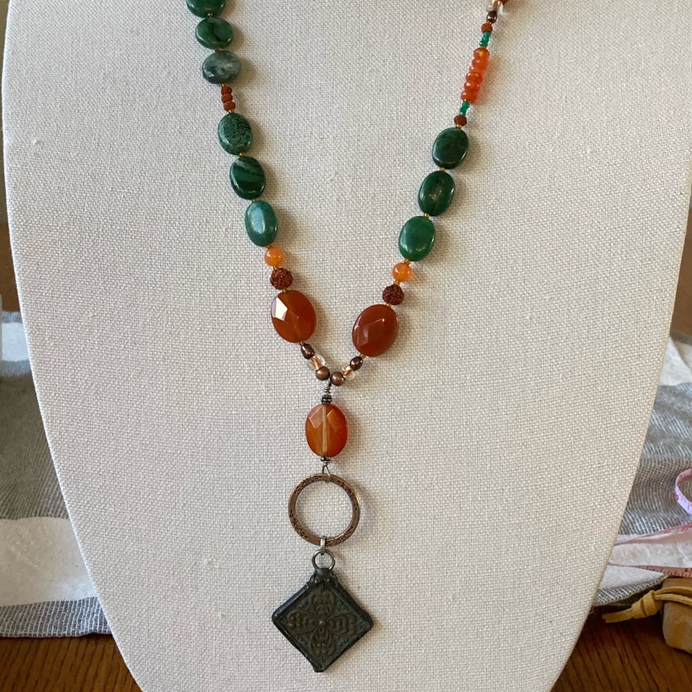 New Copper, Green Adventurine, Carnelian, Rudraksha Seed & Green Garnet …